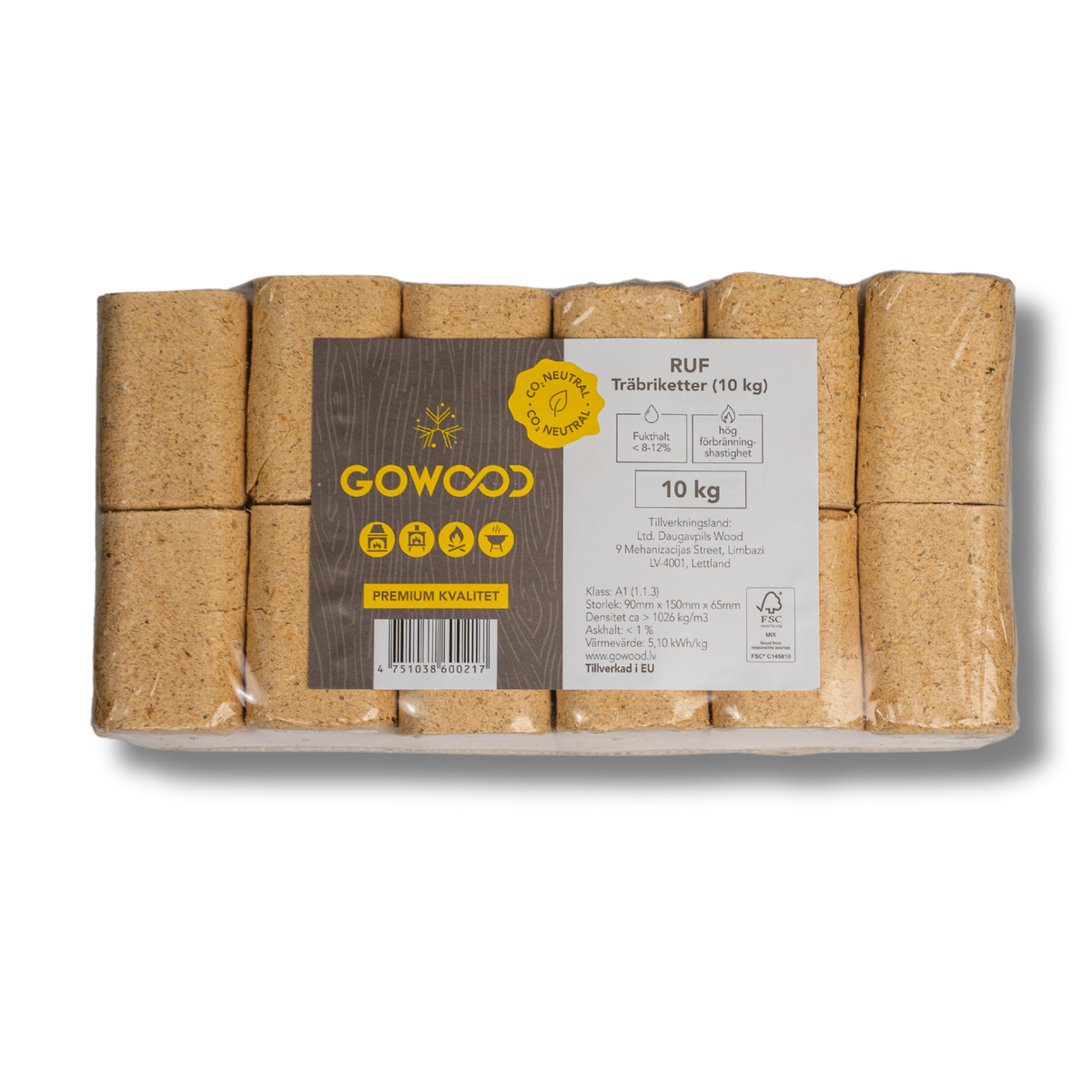 RUF Briketes, 96 x 10 kg